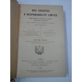  DES   SOCIETES  A  RESPONSABILITE  LIMITEE  -  Paul  PIC  et  F. BARATIN 